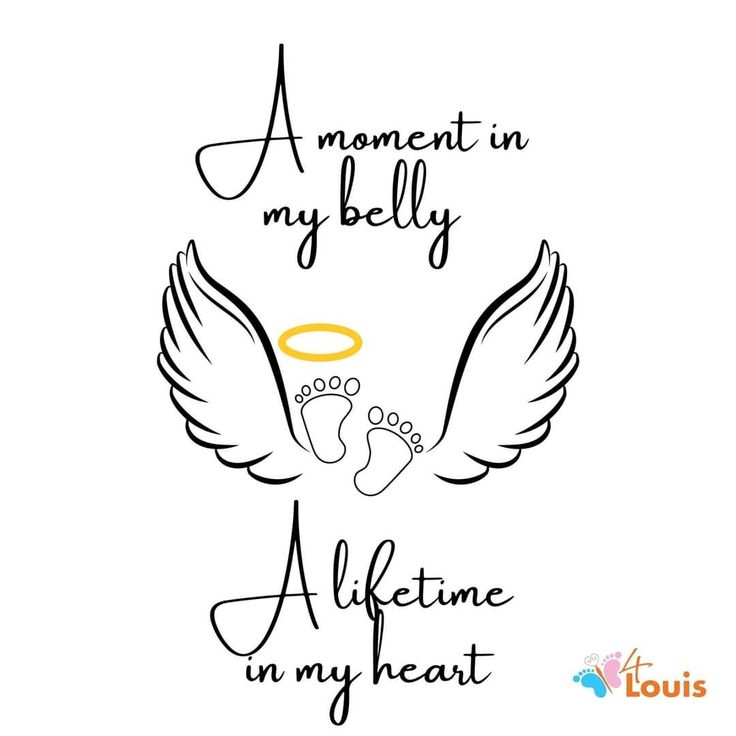 a moment in my belly, a lifetime in my heart with angel wings and footprints