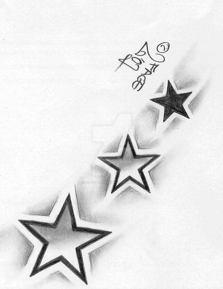 three stars with the words happy new year written on them in black and white ink