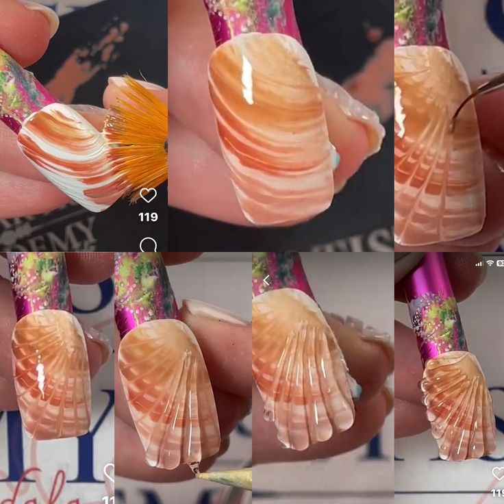 How To Do Shell Nails, 3d Nail Art Tutorial, Sand Nails, Swirl Nail Art, Manicure Nail Designs, Nail Designs Tutorial, Fancy Nails Designs, Beauty Nails Design, Glamour Nails