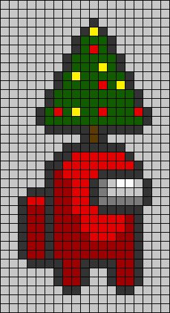 a cross stitch pattern with a christmas tree in the shape of a santa claus hat