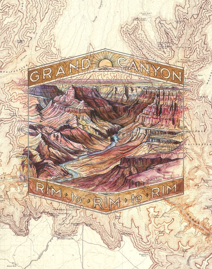 the grand canyon map is shown in this drawing