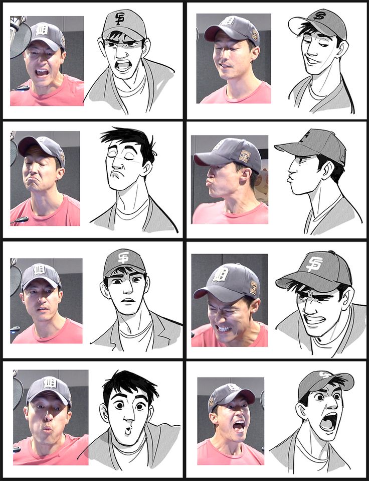 the faces of many different people in baseball caps, with one man's mouth open