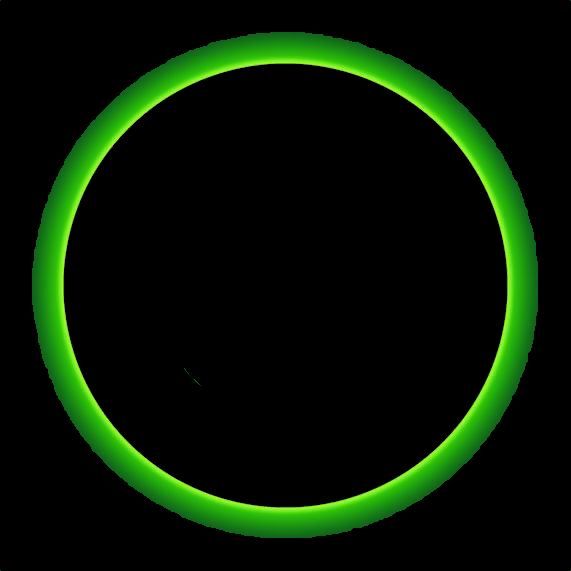 a black background with a green circle in the center