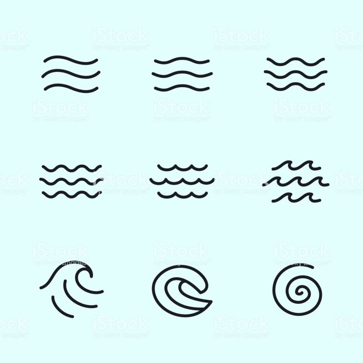 the different types of waves and their names in black on a light blue background royalty - art