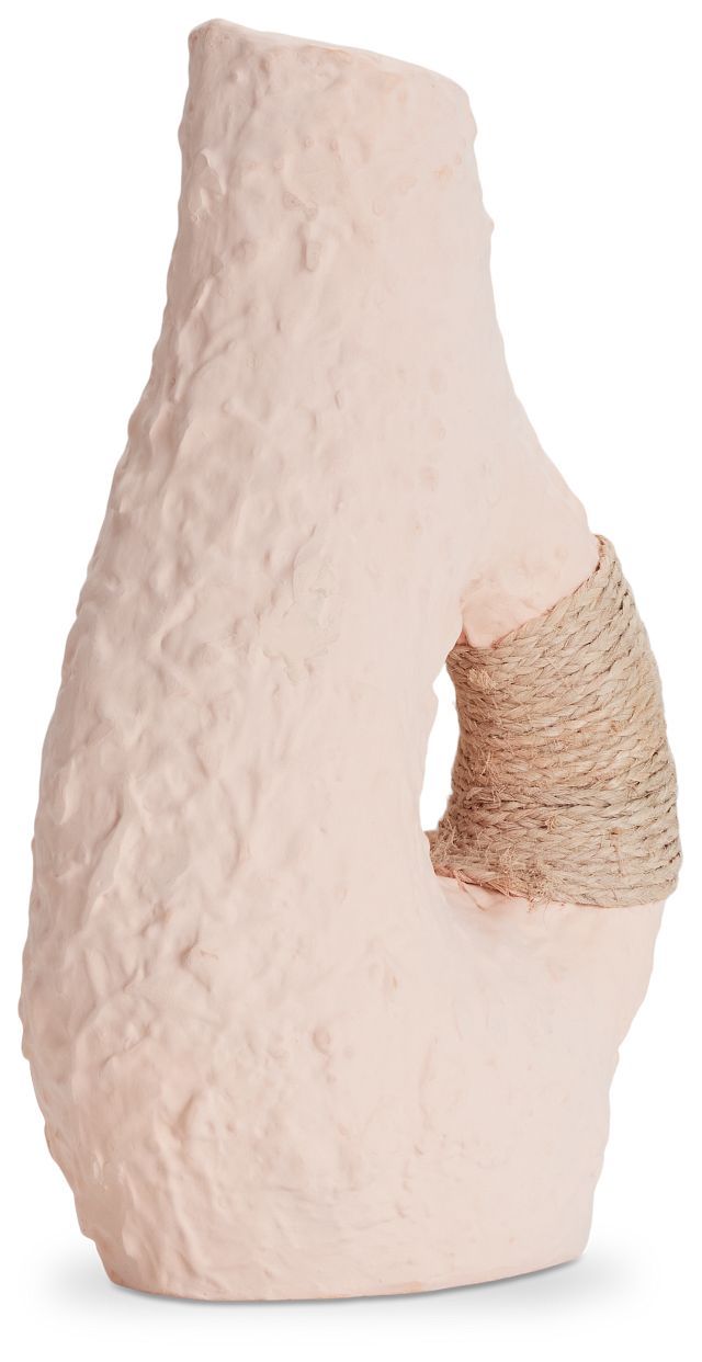 a large white vase with a rope wrapped around it's neck and the inside of its mouth