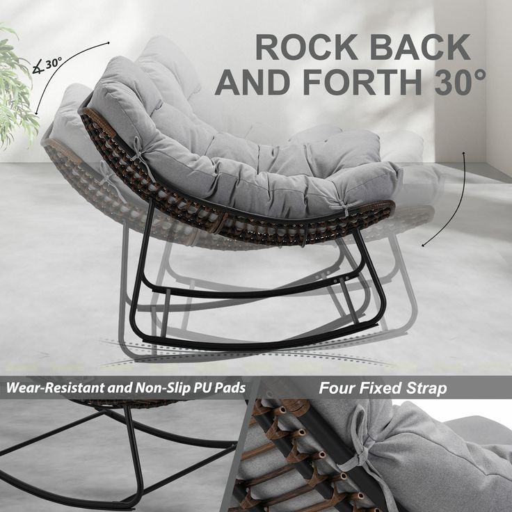 the rocking chair is designed to look like it's made out of wood and fabric