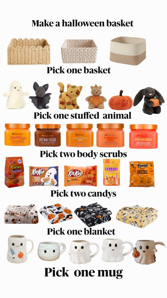 a poster with different items for halloween