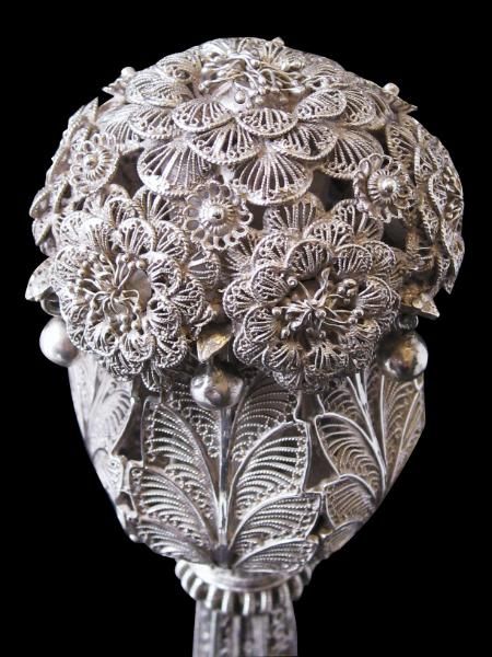 Orissan Filigree Silver Rose Water Sprinkler, India - Michael Backman Ltd Pooja Items, Water Sprinkler, Silver Pooja Items, Asian Inspiration, Silver Water, Small Containers, Silver Filigree, Rose Water, Art Market