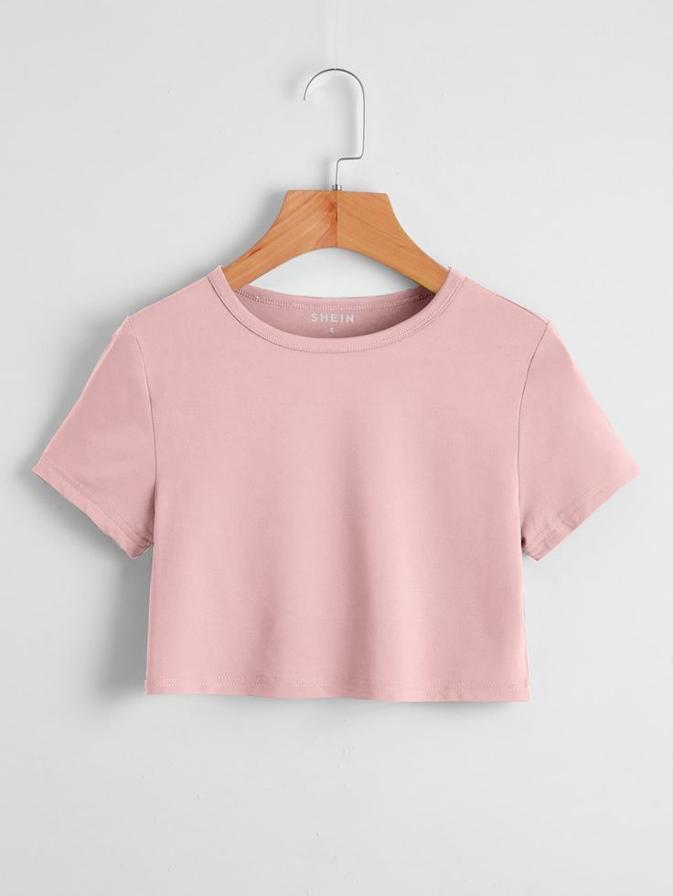 Baby Pink T Shirt, Crop Top Outfits Summer, Baby Pink Top, Light Pink Crop Top, Light Pink Shirt, Light Pink Shorts, Taylor Swift Tour Outfits, Light Pink Tops, Business Outfits Women