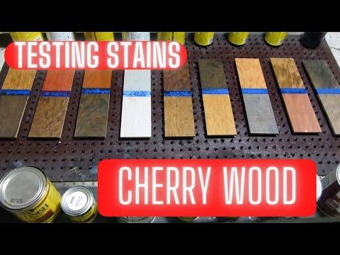 several different types of wood sitting on top of a table with the words testing stains