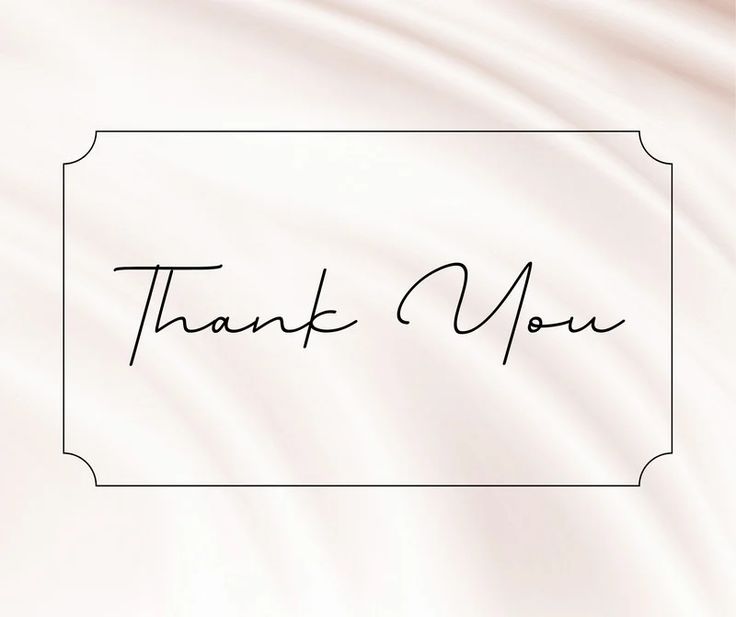 a thank card with the words thank you written on it