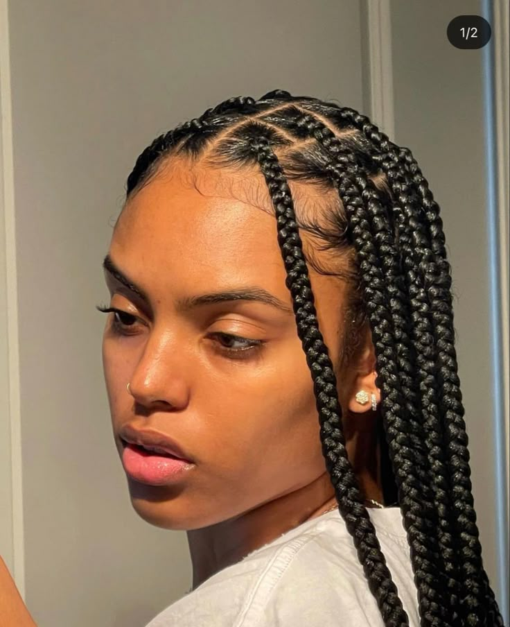 Medium Box Braids, Big Box Braids, Big Box Braids Hairstyles, Long Box Braids, Box Braids Hairstyles For Black Women, Braids Hairstyles Pictures, Cute Box Braids Hairstyles, Protective Hairstyles Braids, Box Braids Styling