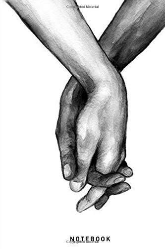 two hands holding each other over a gray background with the words love is in the air