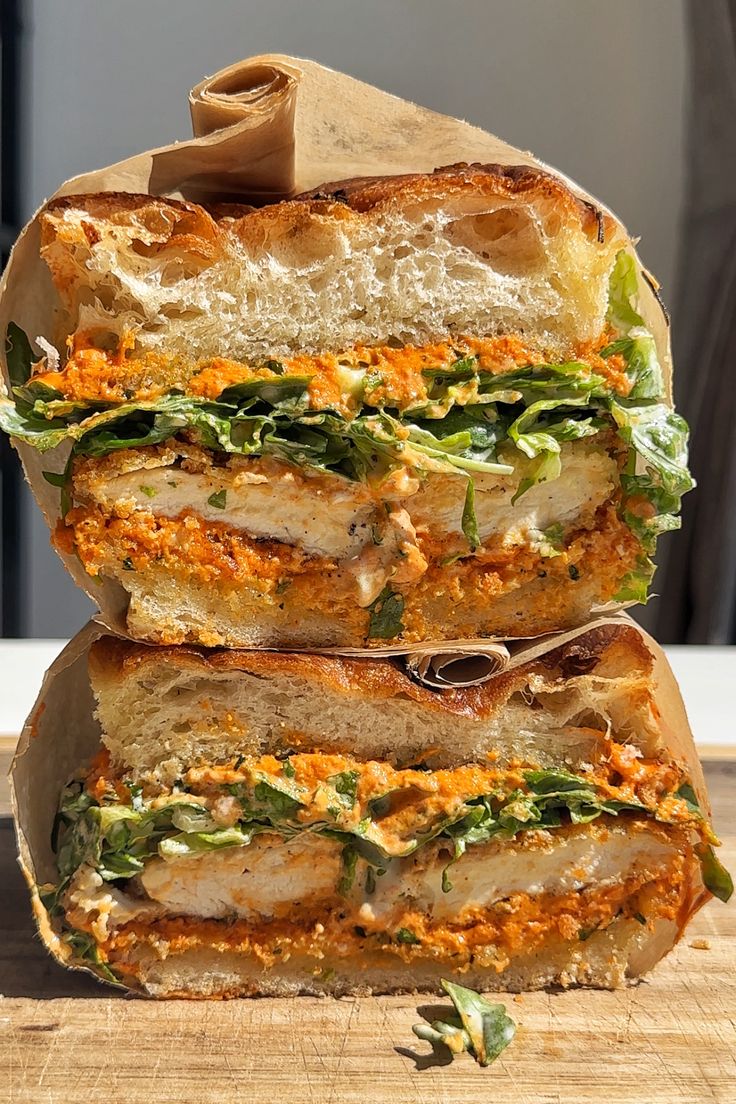 two sandwiches stacked on top of each other