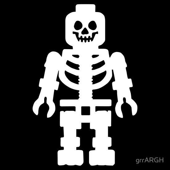 the skeleton is standing in front of a black background with white lettering on it that says,