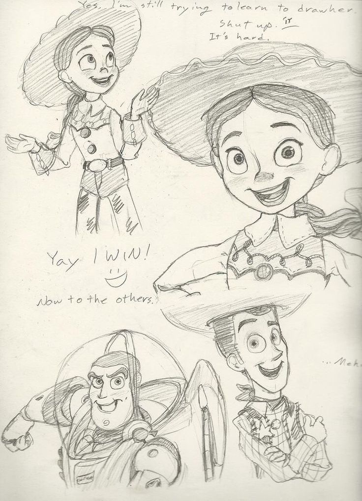 sketches of the characters in toy story books