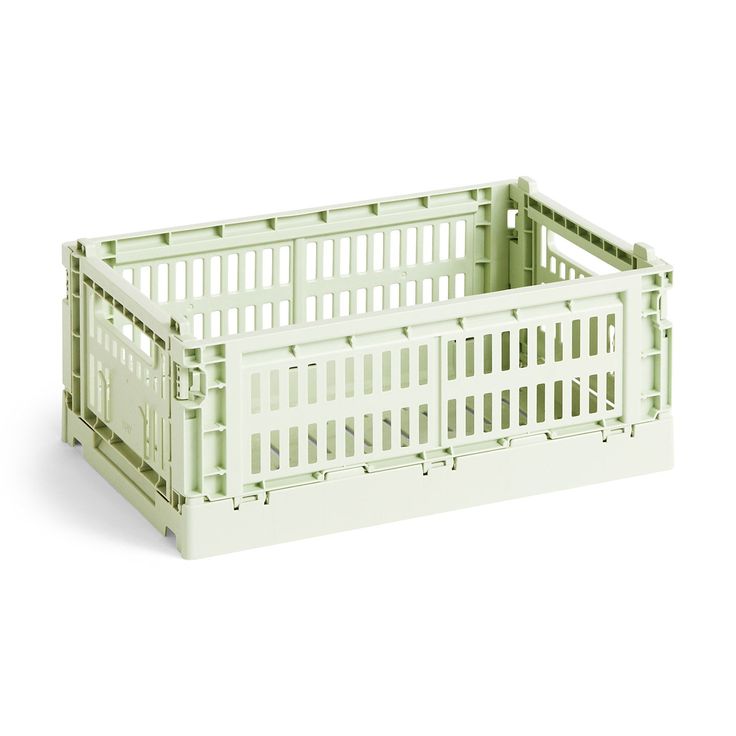 a white plastic crate on a white background