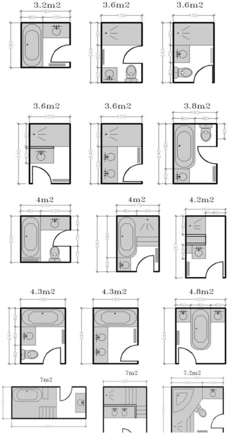 the floor plan for a bathroom with various areas and measurements to be used in it