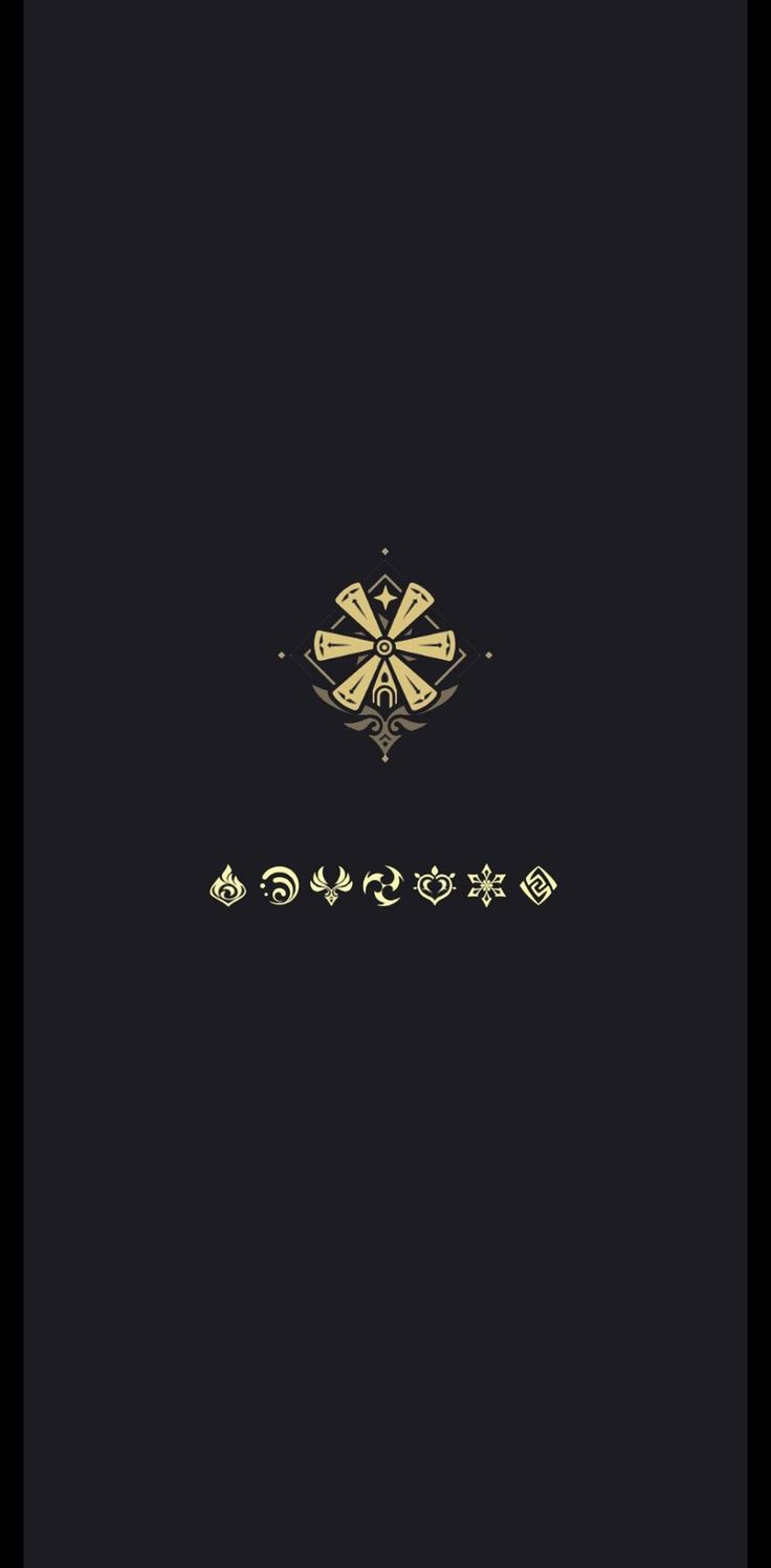 a black background with gold and white designs