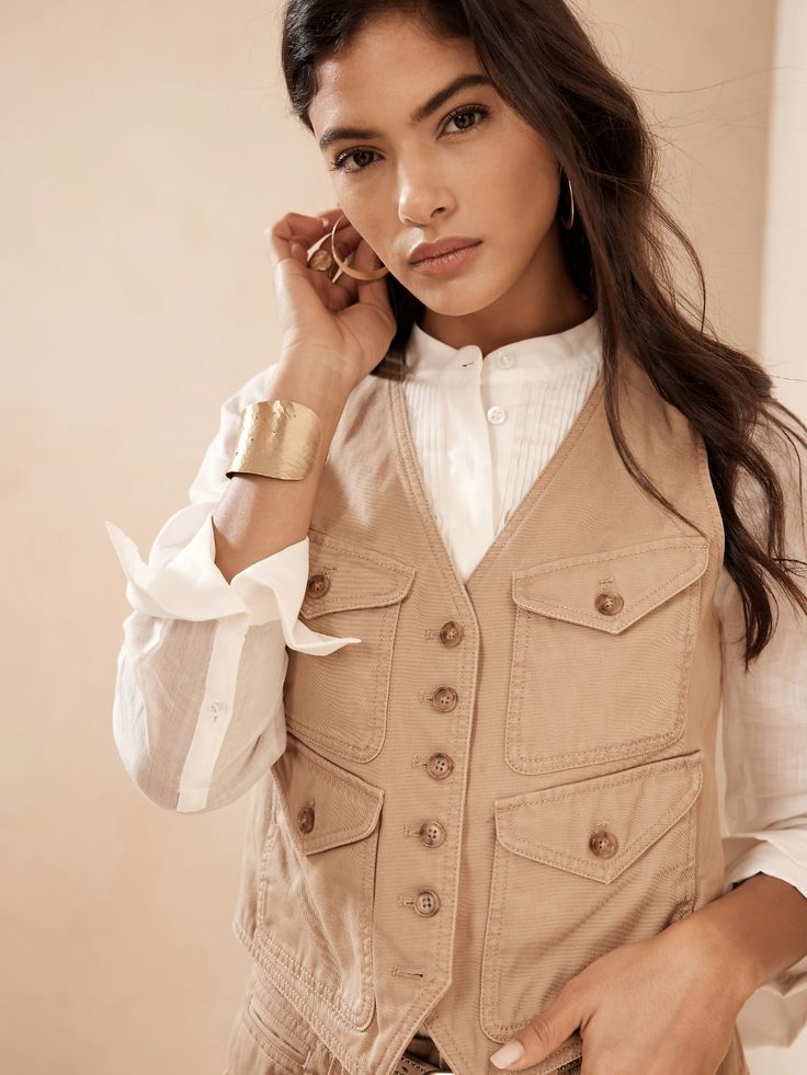 The Riding Vest | Banana Republic Riding Vest, Farm Dress, British Khaki, Equestrian Riding, Wardrobe Outfits, Vest Fashion, Classic Elegant, The Unexpected, Suit Vest