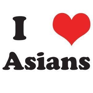 i love asians sticker on a white background with the words,'i love asians '