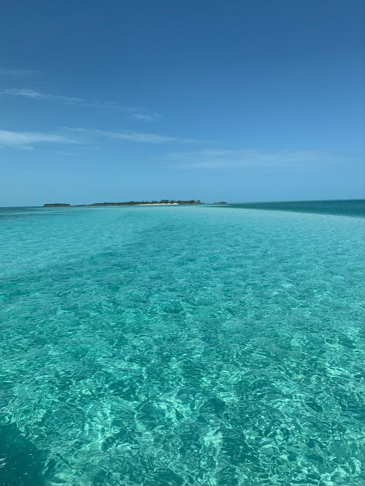 the water is crystal clear and blue