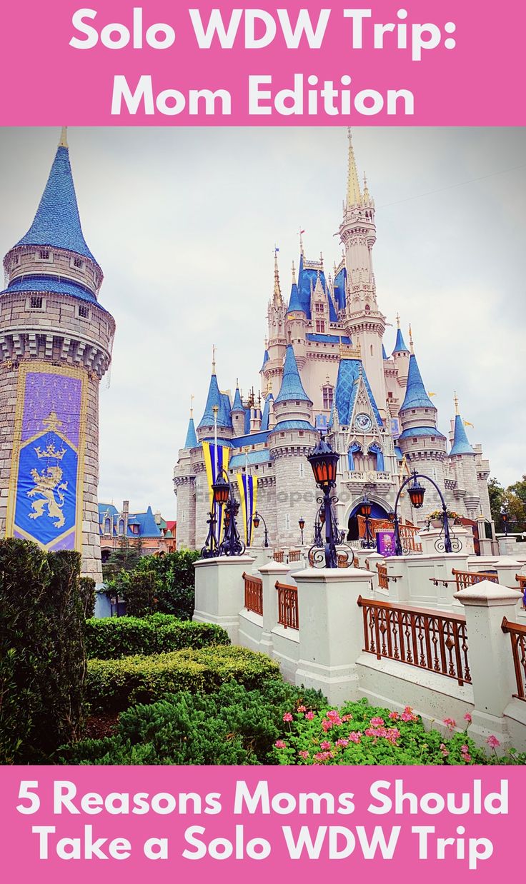 a castle with the words solo wdw trip mom edition 5 reasons moms should take a solo wdw trip