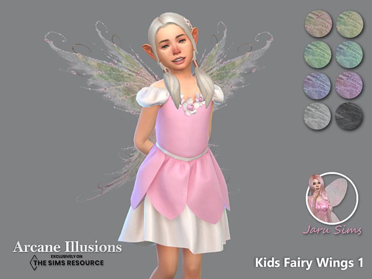 Jaru Sims' Arcane Illusions - Kids Fairy Wings 1 Sims 4 Fairy Cc, Disney Faries, Sims 4 Medieval, Sims Packs, The Sims Mods, Pixie Dress, Sims 4 Cc And Mods, Sims 4 Children, Sims 4 Cc Makeup