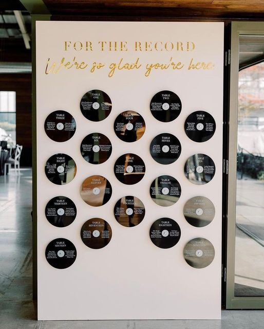 a record board with records on it that says for the record i've got glad you're here