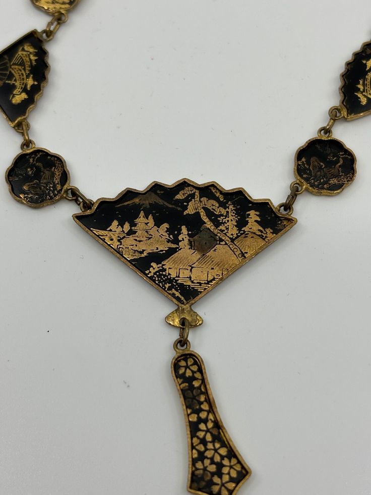 vintage Japanese necklace Vintage Medallion Necklace For Ceremonial Occasions, Ceremonial Pendant Necklace With Vintage Charm, Vintage Decorative Pendant Necklaces, Unique Vintage Charm Necklace For Formal Occasions, Vintage Antique Gold Necklace, Elegant Ceremonial Necklaces With Vintage Charm, Elegant Vintage Charm Necklace For Ceremonial Occasions, Japanese Jewellery, Japanese Necklace