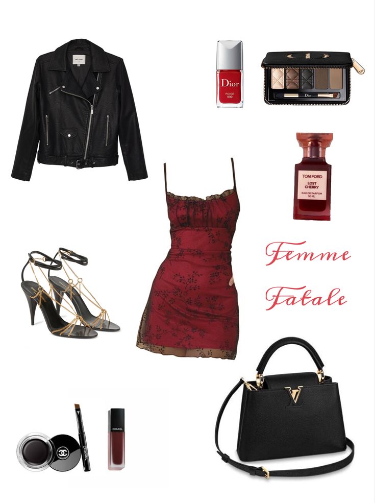 Outfit Ideas Fem Fatal Outfit, Feme Fatale Outfit Casual, Feme Fatale Aesthetic Outfits, Female Fatale Aesthetic Outfits, Casual Femme Fatale Outfits, Femme Fatale Casual Outfits, Raquelle Outfits, Femme Fatale Outfit Street Style, Femme Fatale Outfit Casual