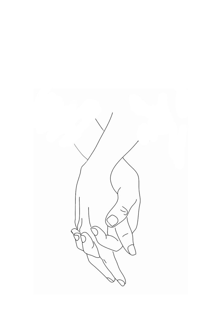 two hands holding each other in one line