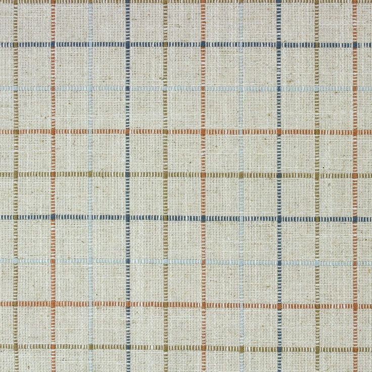 an orange and blue plaid pattern on fabric