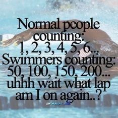 an eagle swimming in the water with words above it that say normal people counting 1, 2, 3, 4, 5 swimmers counting 50,