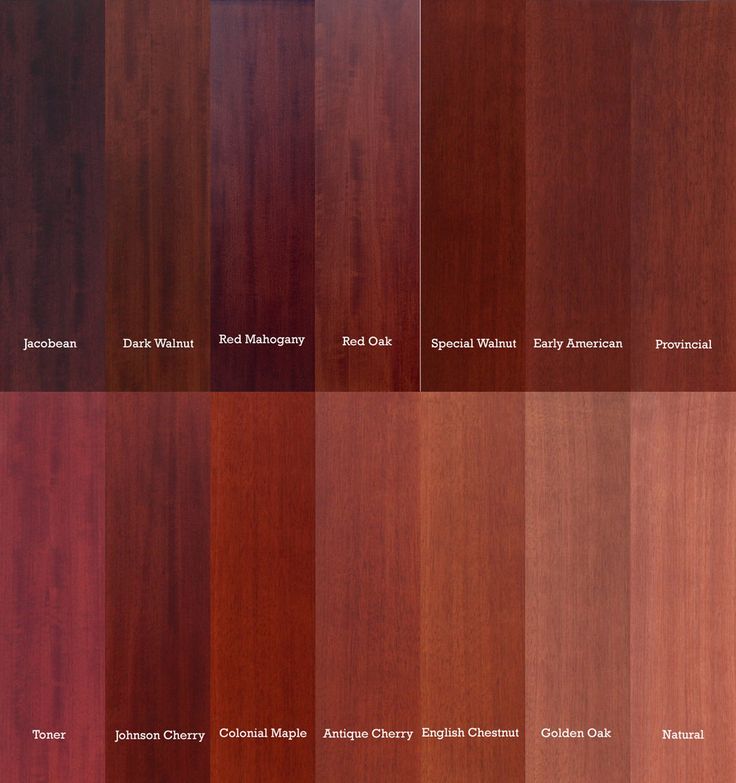 the different shades of wood are shown in this image, including red and brown tones