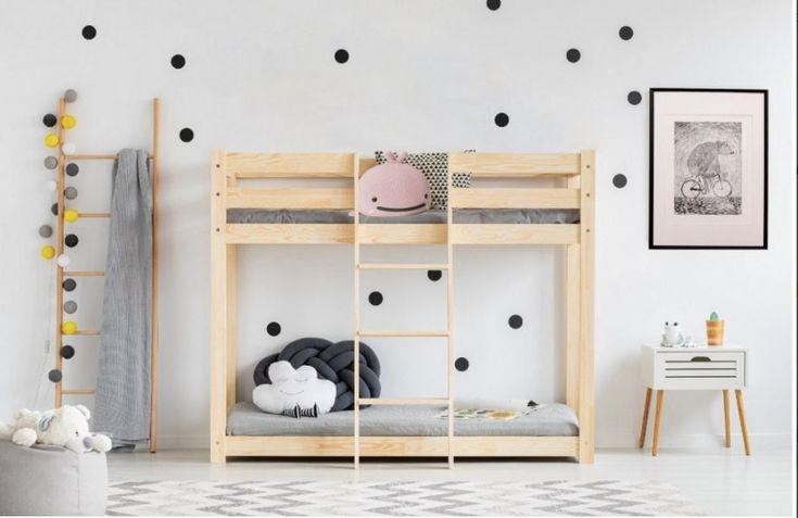 "It's time for children to make their dreams come true. Our wood bunk beds are extremely resilient and requres very little maintenance. This adorable little toddler bed is in the shape of a simple house frame, which I believe is a comforting staple of architecture. The beds are made of first-class solid pine. To increase the comfort of your child, the bed is equipped with a frame made of flexible slats. Its surface will provide adequate support for the mattress while allowing proper air circulat Cool Kids Beds, Boys Bunk Beds, Tree House Bunk Bed, Beds For Girls Room, Bunk Beds For Girls, Bunk Bed Kids, Bunk Beds For Girls Room, Single Loft Bed, Loft Beds For Kids