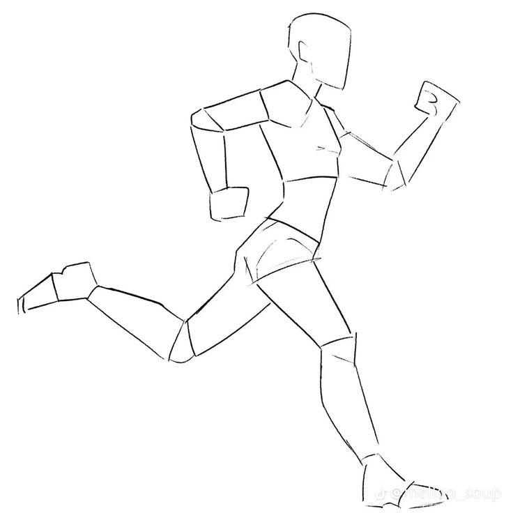 a drawing of a running man