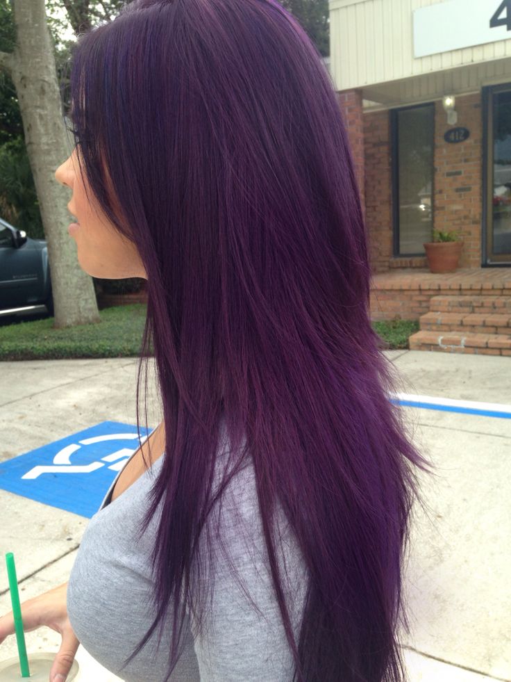 My purple hairstyle. Perfect for fall! I love it Dark Purple Hair Color, Long Purple Hair, Lilac Hair Color, Violet Hair Colors, Purple Ombre Hair, Dark Purple Hair, Plum Hair, Violet Hair, Lilac Hair