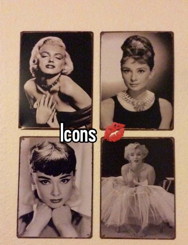 four marilyn monroe pictures with the caption icons