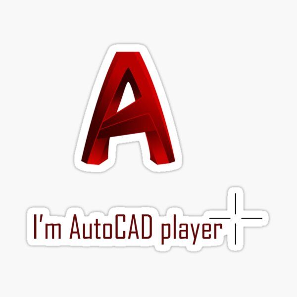 i'm autocad player sticker with the letter a in red and white