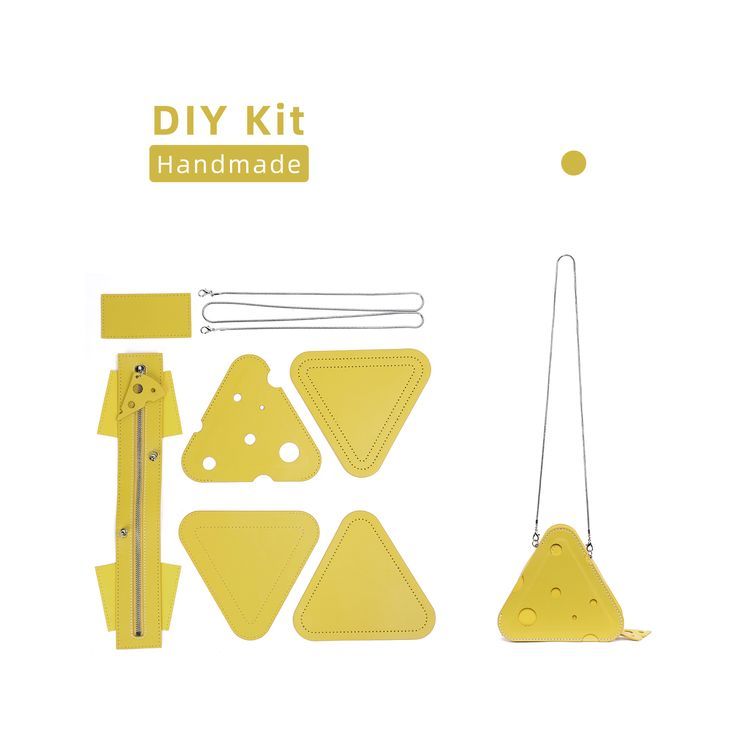 the diy kit includes triangle shapes, triangles and zippers