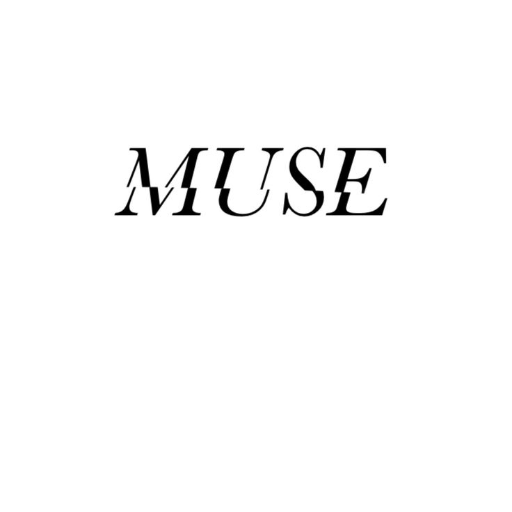 the word muse written in black on a white background