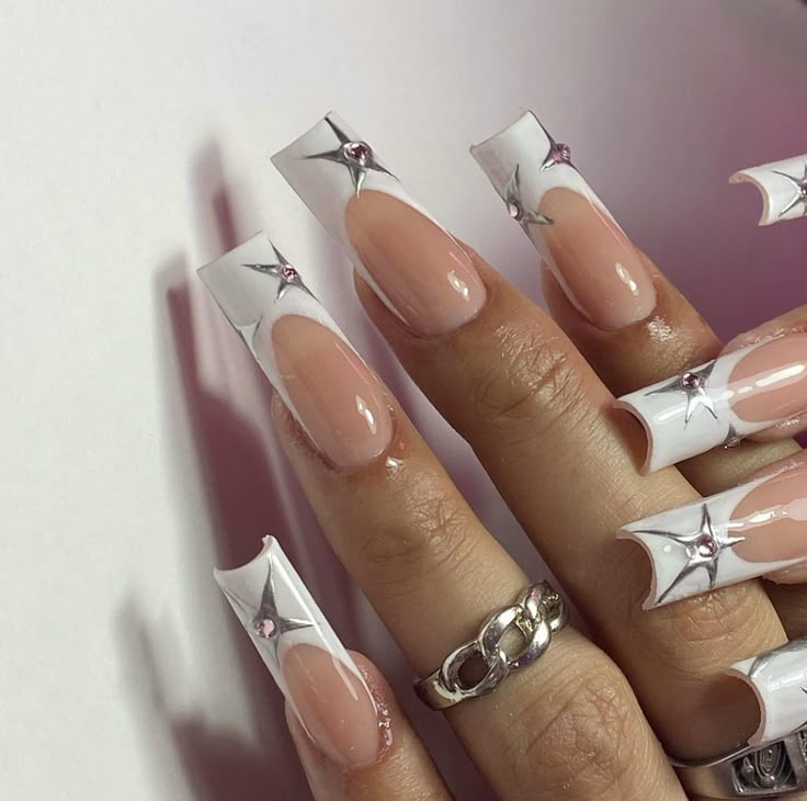 Punk Nails, Grunge Nails, Classy Acrylic Nails, Pretty Gel Nails, Nails Only, Pink Acrylic Nails, Square Acrylic Nails, Dream Nails, Fire Nails