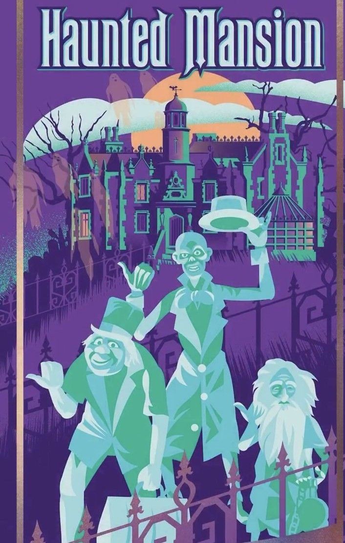 a poster for the animated movie, haunted mansion