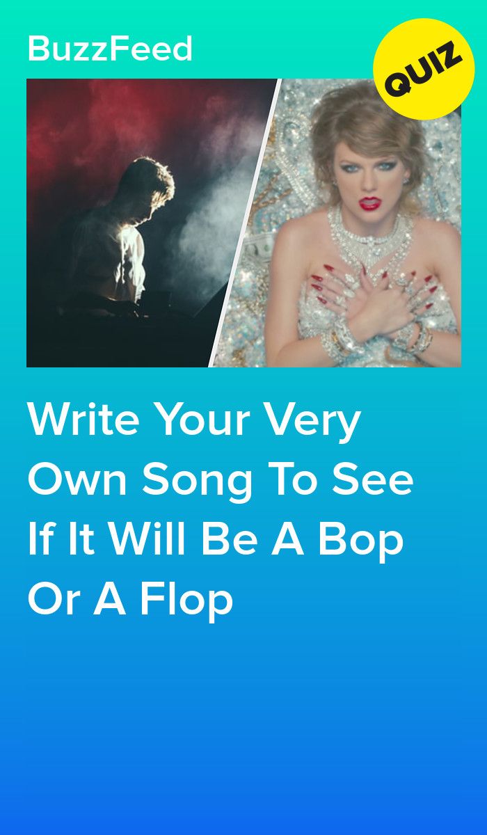 an advertisement with the words, write your very own song to see if it will be a