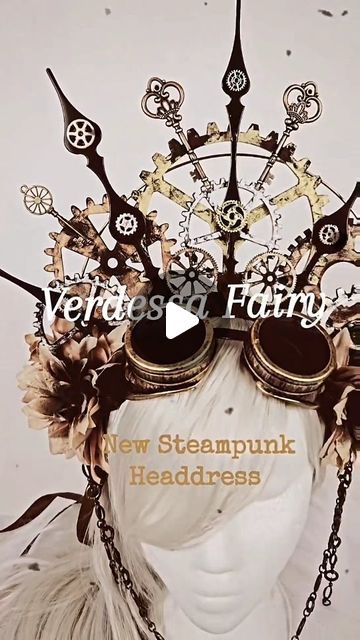 Verdessa Fairy B.Contrary on Instagram: "New #steampunk #headdress available in my Etsy store. This one, I shall call 'Clockwork'. . . #verdessafairy #steampunkcosplay #cogsandgears #instacrown #steamcore #steampunkfashion" Steampunk Crown, Clock Costume, Outfit Adopts, Costume Ball, Steampunk Gears, Steampunk Cosplay, Halloween Deco, Queen Bee, Steampunk Fashion