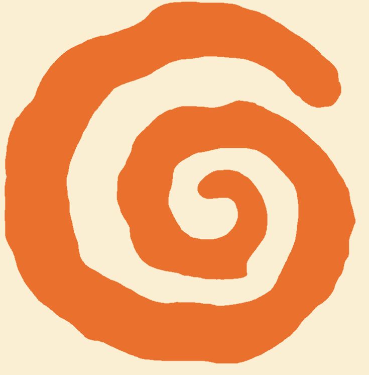 an orange and white spiral on a beige background