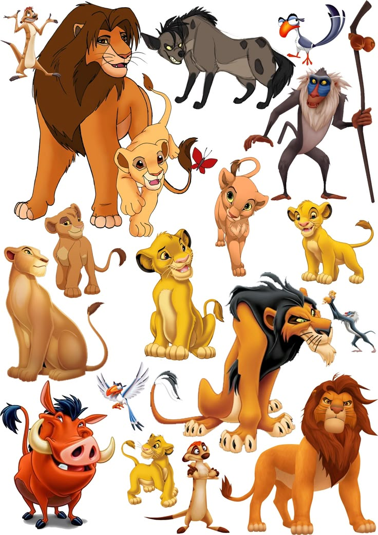 the lion king characters from disney's animated movie