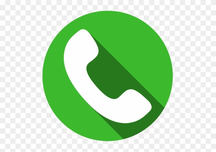 a green phone icon with a long shadow