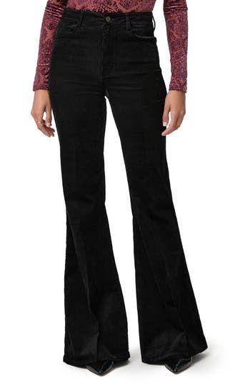 A superhigh waist and floor-grazing flared legs create a stunning silhouette in vintage-inspired corduroy pants that add soft texture to everyday outfits. 34 1/2" inseam; 28" leg opening; 12" front rise Zip fly with button closure Five-pocket style 68% cotton, 30% rayon, 2% spandex Dry clean Imported Fabric Gifts, Free Fabric, Soft Texture, Black Fits, Corduroy Pants, Bottoms Pants, Everyday Outfits, Womens Bottoms, Vintage Inspired